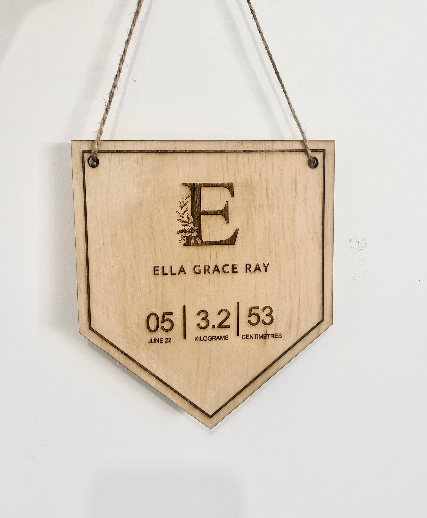 Birth Details Nursery plaque