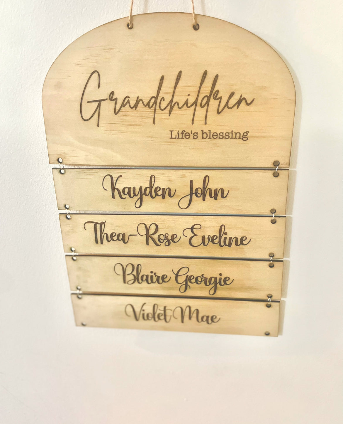 Grandchildren plaque