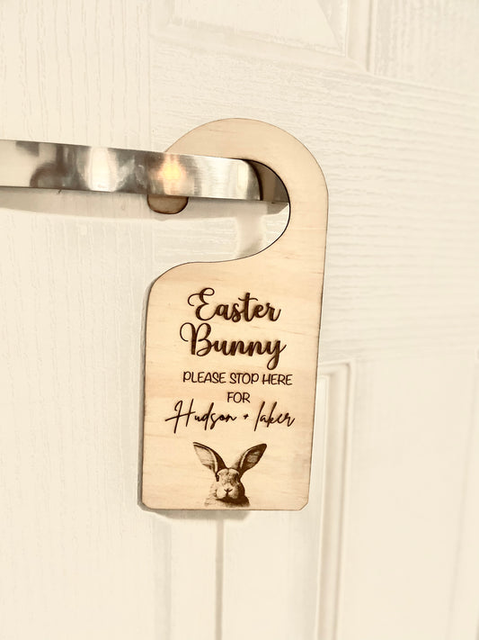 Easter Bunny Stop Here Door Hanger