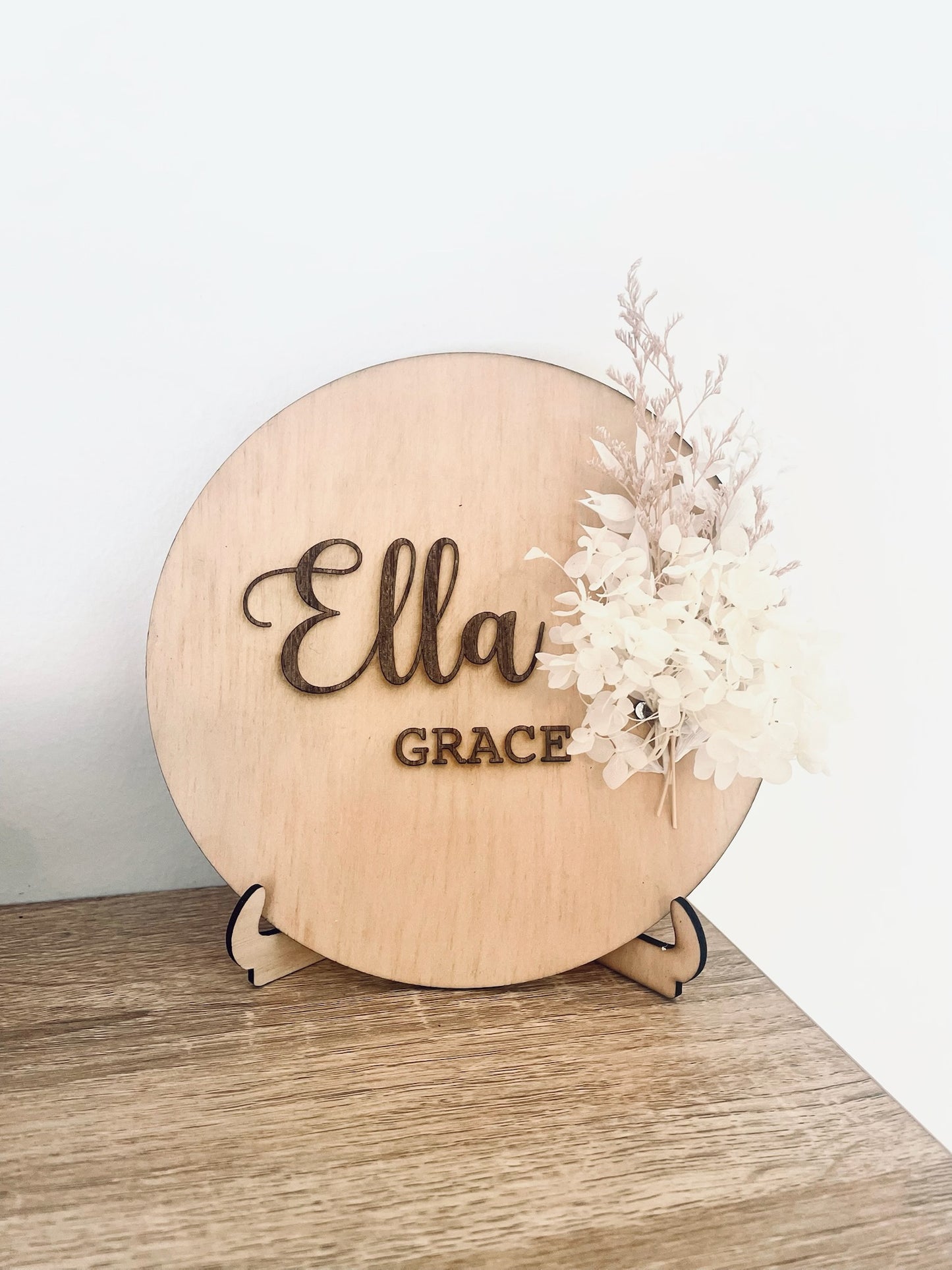 Dried Floral Name Sign